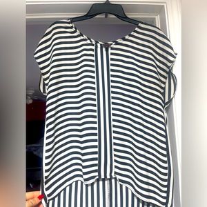 Black and white blouse